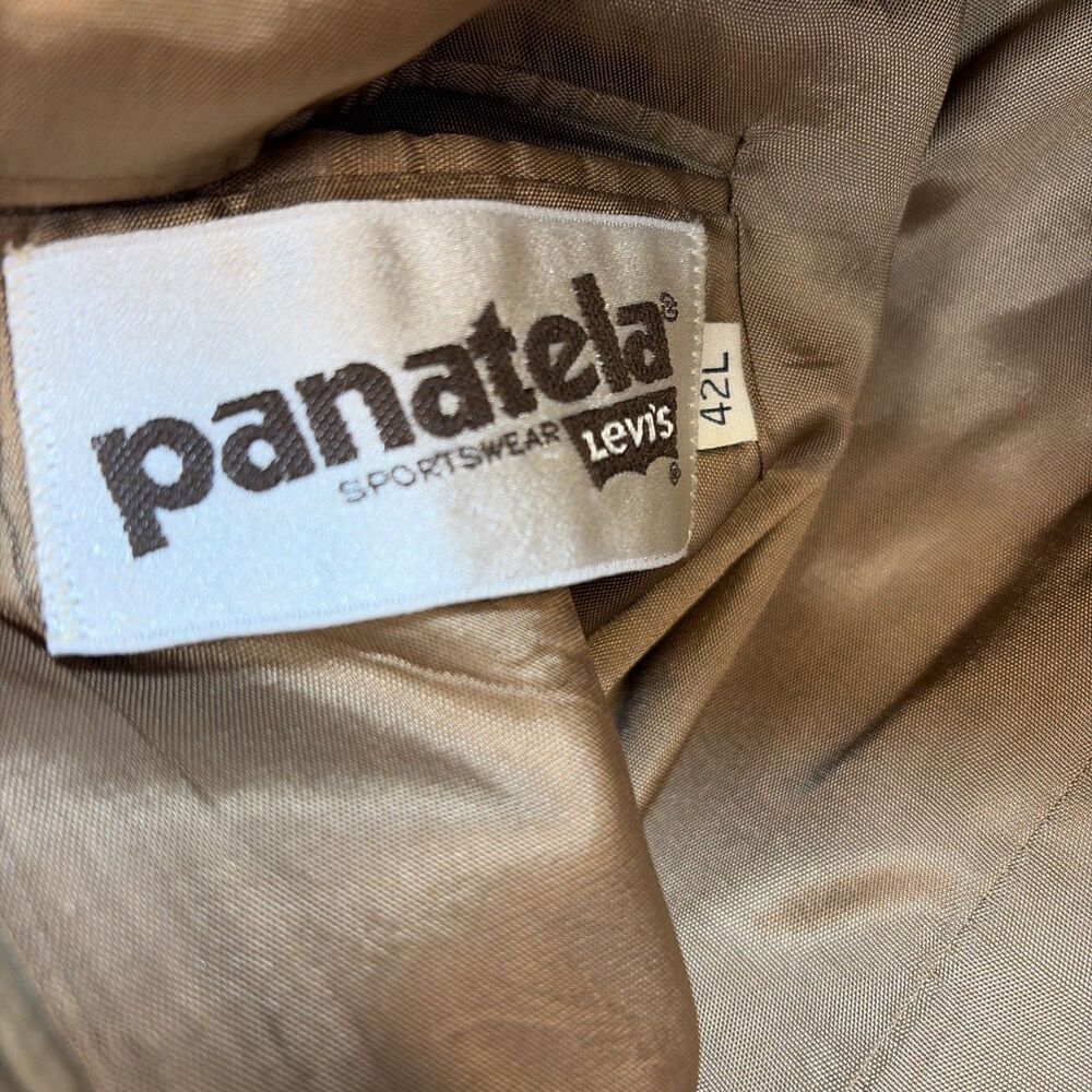 Levi's Panatela Blazer Jacket 42L Corduroy Brown Tan Vtg - Picture 10 of 11
